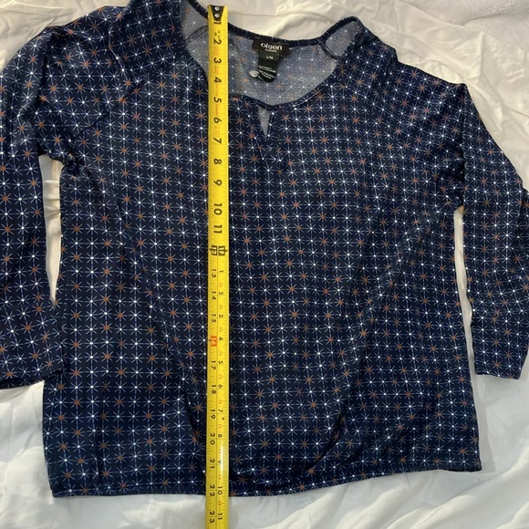 Olsen Sz L/14 Navy Long Sleeve Top - Like New - Picture 4 of 6